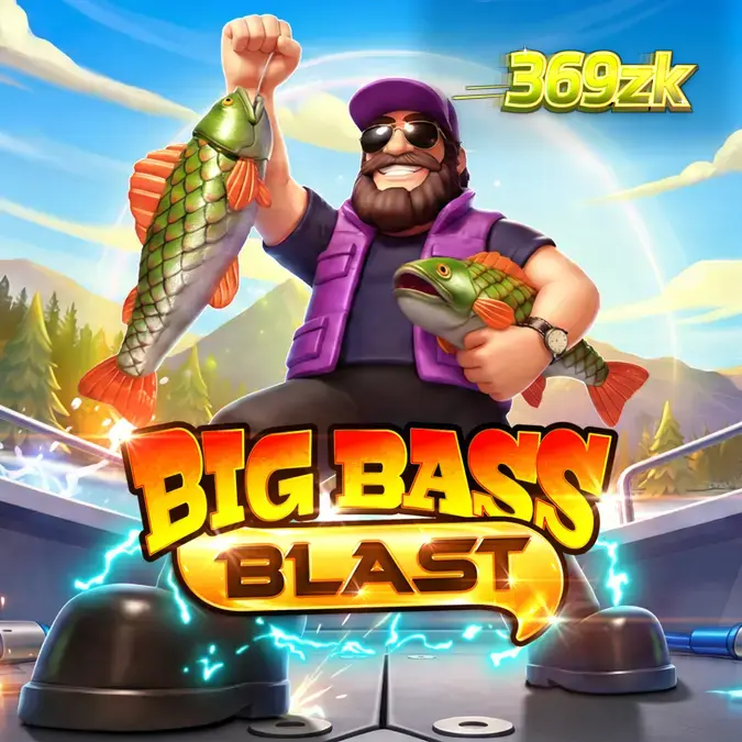 Tampilan visual slot Big Bass Blast dengan nuansa elektrik